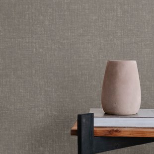 Decomode Vliesbehang Linen Shimmer - Warm Grijs - 10,05m X 52cm