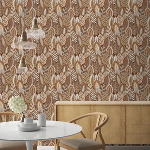 Vliesbehang Arty Leaves - Bruin - 10,05 M X 52 Cm