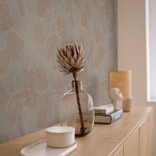 Vliesbehang Leaf Veins - Naturel - 10,05 M X 52 Cm