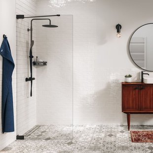 Sealskin - Inloopdouche Pure 98 X 200cm - Zwart Profiel - 8 Mm Helder Glas