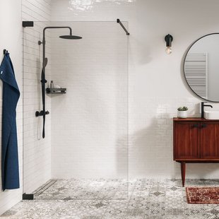 Sealskin - Inloopdouche Pure 118 X 200cm - Zwart Profiel - 8 Mm Helder Glas