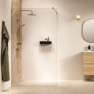 Sealskin - Inloopdouche Pure 118 X 200cm - Goud Profiel - 8 Mm Helder Glas