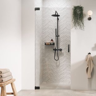 Sealskin - Douchedeur Pure 90 X 200cm - Gun Metal Profiel - 8 Mm Helder Glas