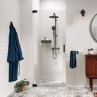 Sealskin - Douchedeur Pure 90 X 200cm - Zwart Profiel - 8 Mm Helder Glas