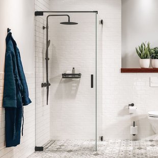 Sealskin - Douchedeur Pure 90 X 200cm - Zwart Profiel - 8 Mm Helder Glas