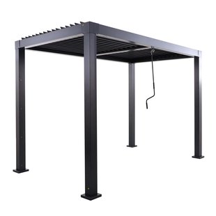 Naterial Vrijstaande Pergola Met Lamellen Clima - Antraciet - 313x198cm