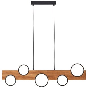 Brilliant Hanglamp Cheesy Zwart Hout 34w