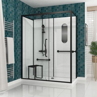 Aurlane Douchecabine Acces - Rechthoek - 160x85x220cm - Zwart Mat