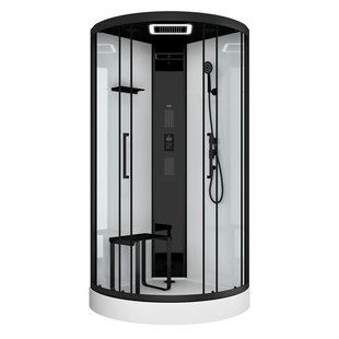 Aurlane Douchecabine Relax Hammam - Rond - 95x95x215cm - Zwart Mat