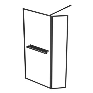 Aurlane - Inloopdouche + Korte Zijwand Edge 90+40 X 200cm - Zwart Profiel - 6 Mm Helder Glas