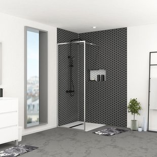 Aurlane - Inloopdouche Edge 80 X 200cm - Chroom Profiel - 6 Mm Helder Glas