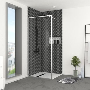 Aurlane - Inloopdouche Edge 90 X 200cm - Chroom Profiel - 6 Mm Helder Glas