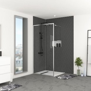 Aurlane - Inloopdouche Edge 100 X 200cm - Chroom Profiel - 6 Mm Helder Glas