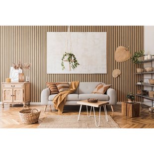 Grosfillex Wandpaneel Linio - Element 3d Effect - Pvc - Bamboo - 37,5x260cm