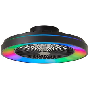 Brilliant Plafondventilator Mazzaro Zwart ⌀48,5cm Cct Rgb 40w