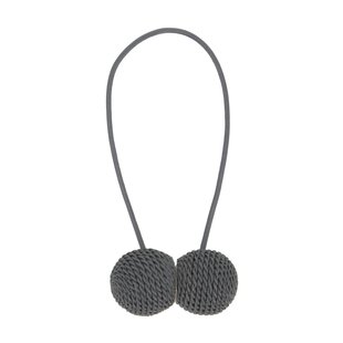 Gordijnbinder Met Bollen Magnetisch Glanzend Grijs