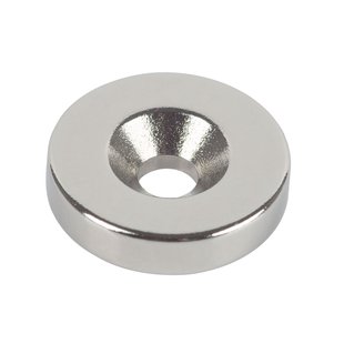 Fix-o-moll Magneet Neodymium Gefreesd Gat Zilver 18mm 4 Stk