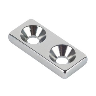 Fix-o-moll Magneet Neodymium Gefreesd Gat Zilver 28x12mm 4 Stk