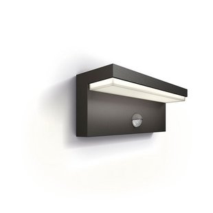 Philips Wandlamp Bustan Antraciet 3,8w Met Sensor
