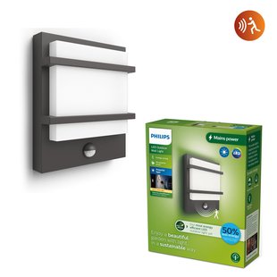 Philips Wandlamp Petronia Antraciet 3,8w Met Sensor