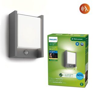 Philips Wandlamp Arbour Antraciet 3,8w Met Sensor