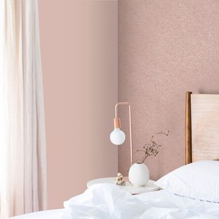 Decomode Vliesbehang Linen Shimmer - Zacht Terra - 10,05 M X 52 Cm