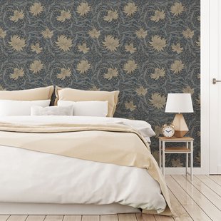 Vliesbehang Jolie - Blauw - Bruin - 10,05m X 53cm