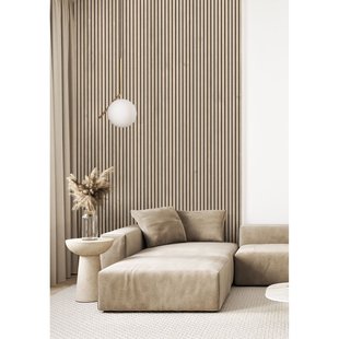 Maestro Latt Lattenwand - Vanilla Oak + Matte Black - 277x30cm - 2 Stuks