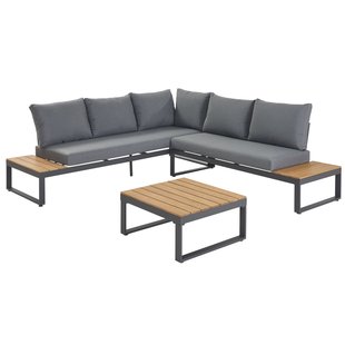 Central Park Hoekbank Scalea - Staal/eucalyptus - Antraciet - 5 Personen