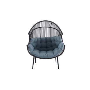 Central Park Loungestoel Caletta - Staal/wicker - Donkergrijs - L 107cm X B 118cm X H 150cm