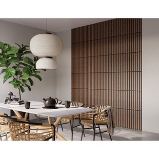 Cando Lattenwandtegel Decowall Acoustic - Walnoot - 50x50cm - 4 Stuks