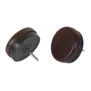 Fix-o-moll Meubelglijder Met Nagel Kunststof Bruin 30mm 4 St