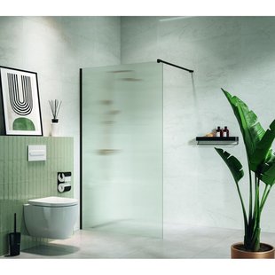 Sealskin - Inloopdouche - Complete Set Mix & Match 118 X 200cm - Zwart Profiel - 8 Mm Geribbeld Glas