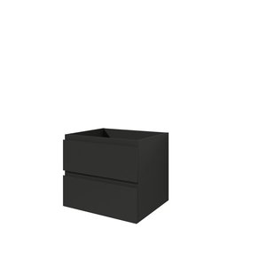 Aquazuro Wastafelonderkast Napoli 60cm - Zwart Mat - Met 2 Lades - 59,4x50x47,5cm