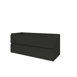 Aquazuro Wastafelonderkast Napoli 120cm - Zwart Mat - Met 2 Lades - 119,4x50x47,5cm