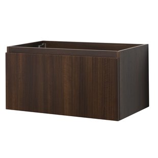 Aquazuro Wastafelonderkast Napoli 59cm - Notelaar Houtlook - Met 2 Lades - 59,4x50x47,5cm