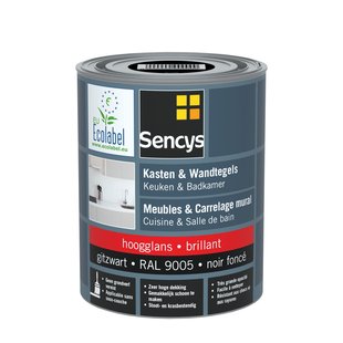 Sencys Lak Voor Wandtegels & Meubels, Keuken & Badkamer Ral9005 Glans 750ml