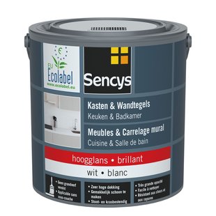 Sencys Lak Voor Wandtegels & Meubels, Keuken & Badkamer Wit Glanzend 2,5l