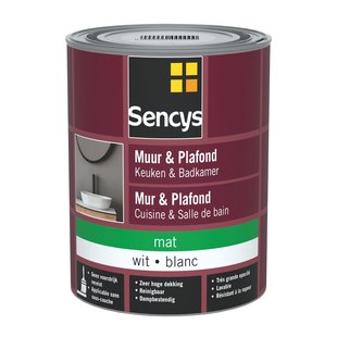 Sencys Keuken- En Badkamerverf - Mat - Witt - 1l