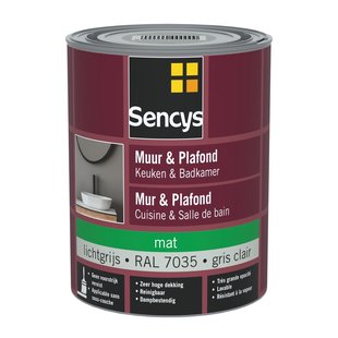 Sencys Keuken & Badkamer Muurverf - Mat - Grijs Ral 7035 - 1l