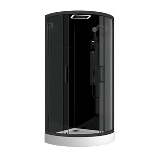 Aurlane Douchecabine Aura - Rond - 95x95x220cm - Zwart Mat