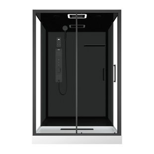 Aurlane Douchecabine Aura Xxl - Rechthoek - 140x85x220cm - Zwart Mat