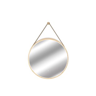 Badkamerspiegel Met Verlichting Barber - Rond - Eiken - Ø75 Cm