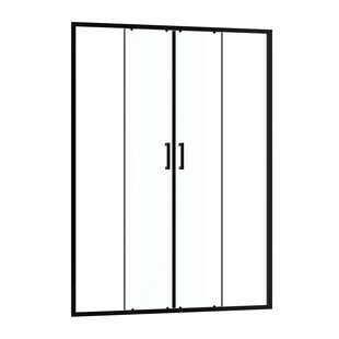 Aurlane - Douche Schuifdeur Factory 140 X 200cm - Zwart Profiel - 6 Mm Helder Glas