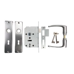 Avenue Dag- En Nachtslot + Langschild Deurbeslag Sleutelgat 56mm Aluminium