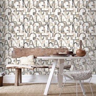 Vliesbehang Friends & Coffee 16631 - Oudzilver - Beige - Wit - Zwart - 10,05 M X 53 Cm