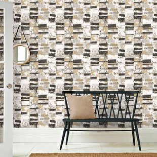 Vliesbehang Friends & Coffee 16637 - Zwart - Wit - Goud - Lichtgrijs - 10,05m X 53cm