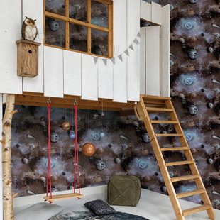 Vliesbehang Good Vibes Gv24265 - Felblauw - Paars - Zwart - Grijs - Zilver - 10,05m X 53cm