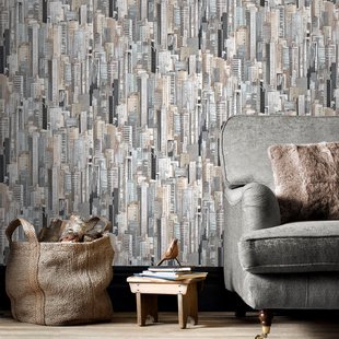 Vliesbehang Friends & Coffee 16601 - Grijs - Zilver - Beige - Blauwgrijs - 10,05m X 53cm