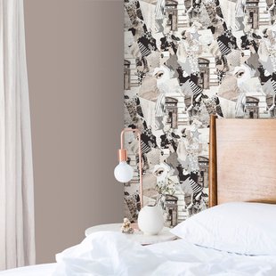 Vliesbehang Friends & Coffee 16609 - Zand-grijs - Zwart - Wit - Zilver - 10,05m X 53cm